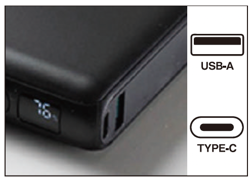 PD100W 出力対応モバイルバッテリー USBA及びタイプC両方利用可能画像