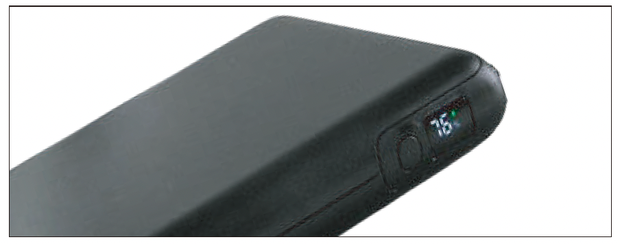 PD100W 出力対応モバイルバッテリー|ディスプレイに残量表示画像