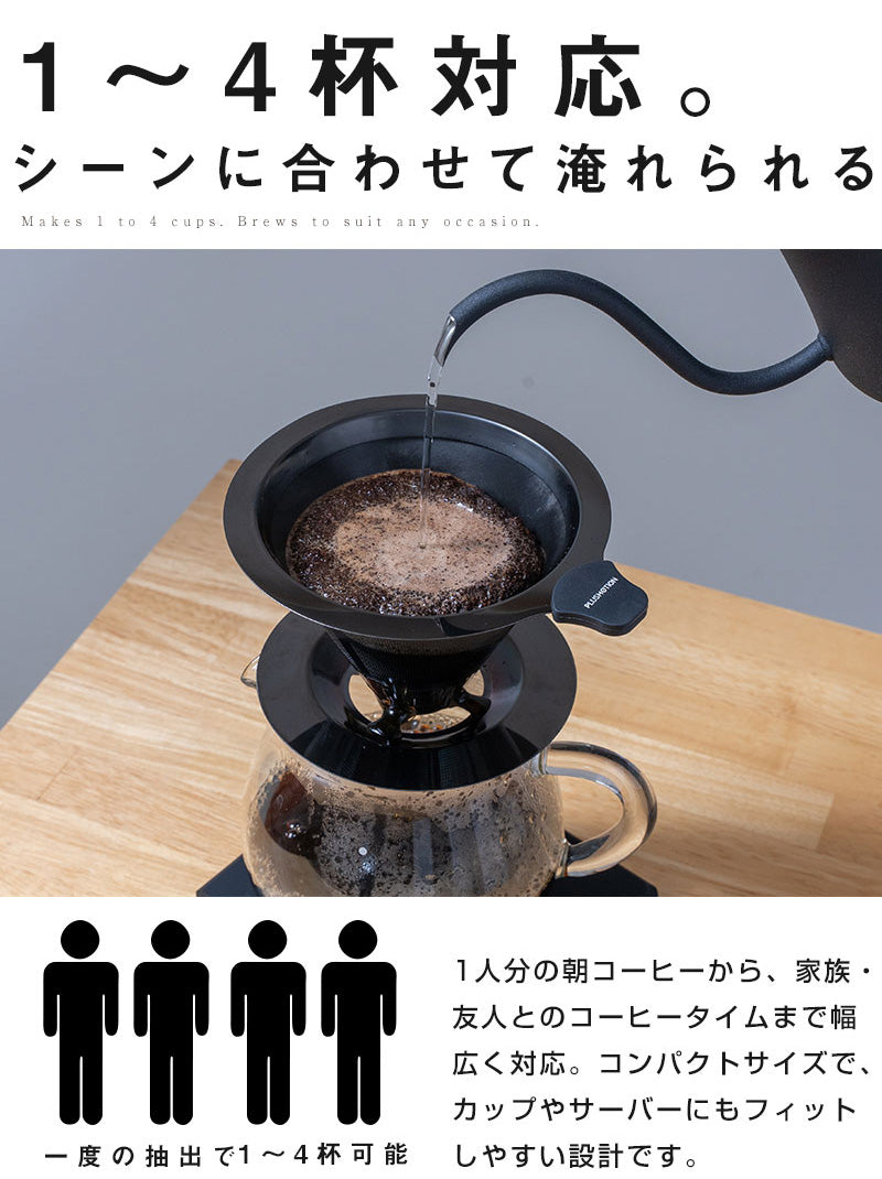 ブラックメタルメッシュドリッパー PLUSMOTION 珈琲ドリッパー